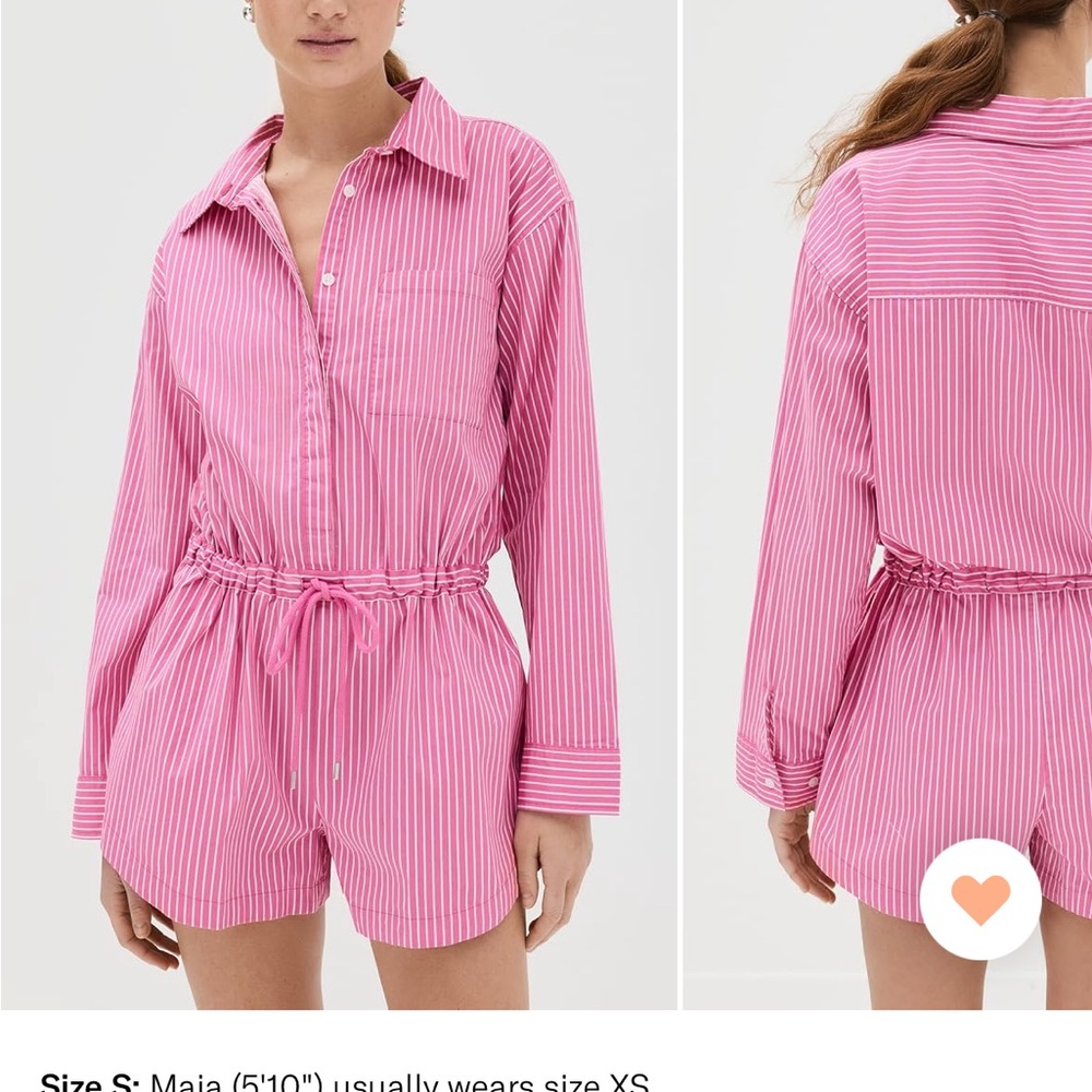 Pistola Pink and White Striped Amelie Romper